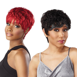 Empire Human Hair Wig - Salt and Pepper Kori Contouring Mesh Cap Heat Safe Humanhair Wig - Empire Wig Kori (1B OFFBLACK)