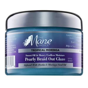 The Mane Choice Tropical Moringa Sweet Oils Honey Endless Moisture Pearly Braid Out Glaze 12 Oz