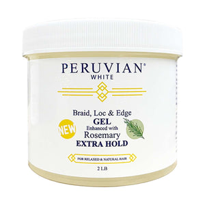 Peruvian White Braid Loc  Edge Gel Enhanced With Rosemary Extra Hold 32 Oz