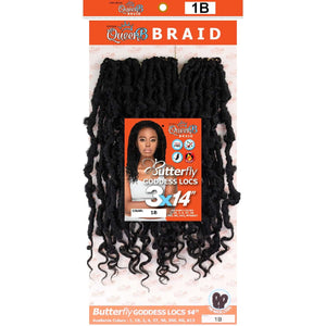 Urban Beauty Queen B Braid Synthetic Butterfly Goddess Locs 3X Value Pack 14 Inch Color 1B