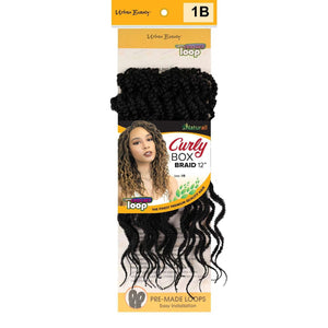 Synthetic Box Braid Curly Style 12 Inch 1B