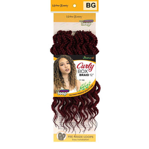 Synthetic Box Braid Curly Style 12 Inch Burgundy