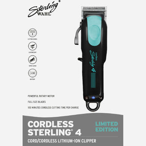 Wahl Sterling Black/Aqua Cord/Cordless Sterling 4 Clipper Limited Edition