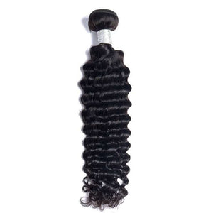 Raw Hair- Unprocessed Human Hair Hair Deep Wave 18 Inch Natural Color